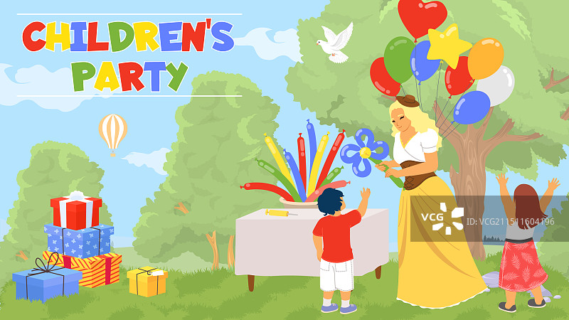 儿童派对游戏和动画师图片素材