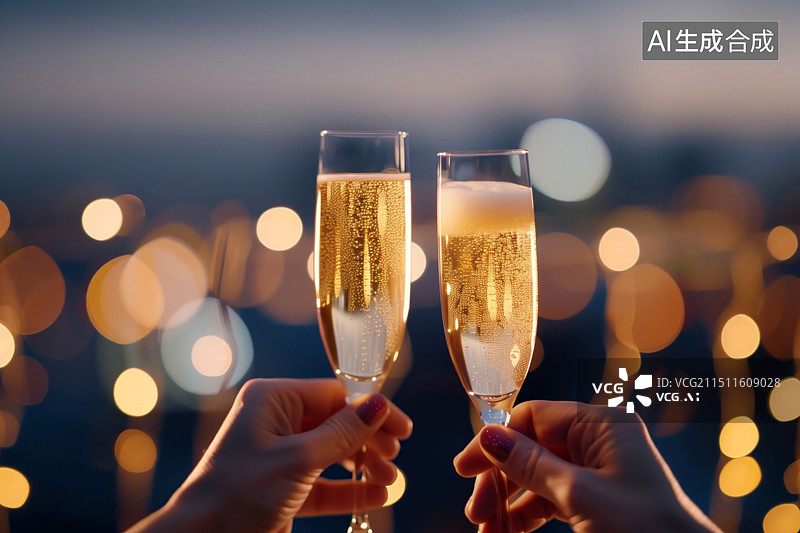 【AI数字艺术】香槟 庆祝 合作图片素材