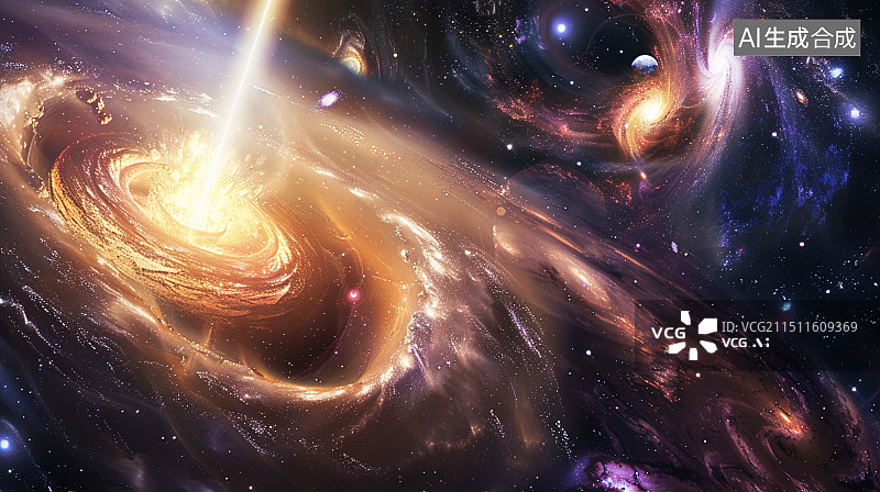 【AI数字艺术】宇宙黑洞 光芒射线图片素材