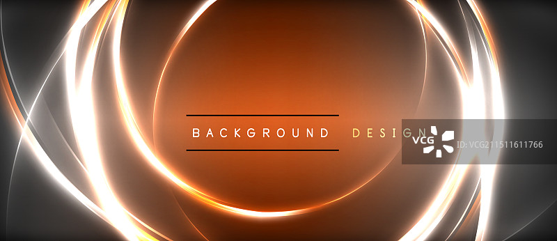 霓虹灯发光的圆形光线照亮了圆线图片素材