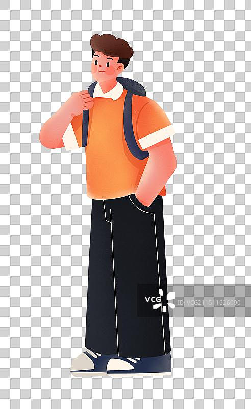 卡通可爱的学生插画图片素材