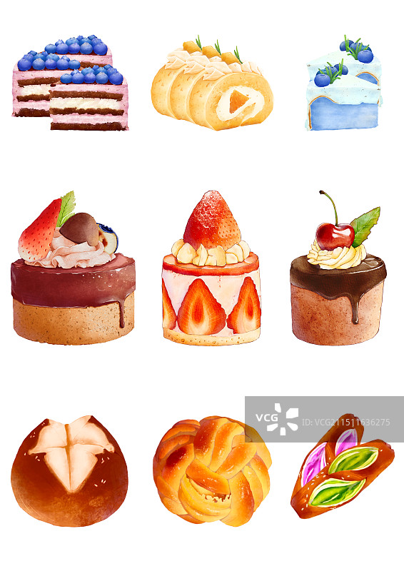 蛋糕，面包，碱水结，杯子蛋糕，草莓图片素材