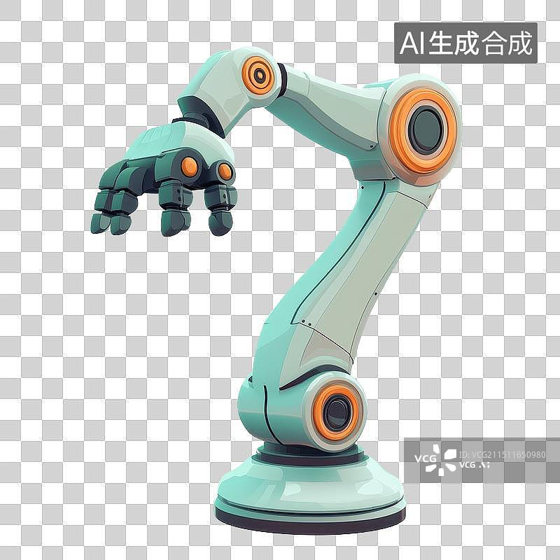 【AI数字艺术】3D渲染卡通机械手臂图片素材