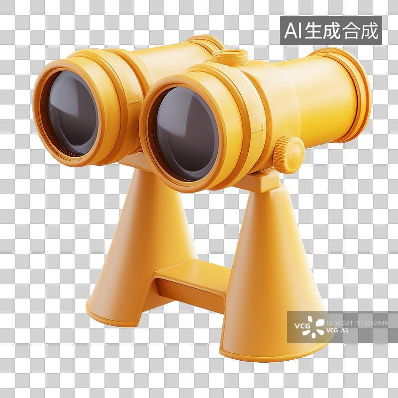 【AI数字艺术】3D渲染卡通望远镜元素图片素材