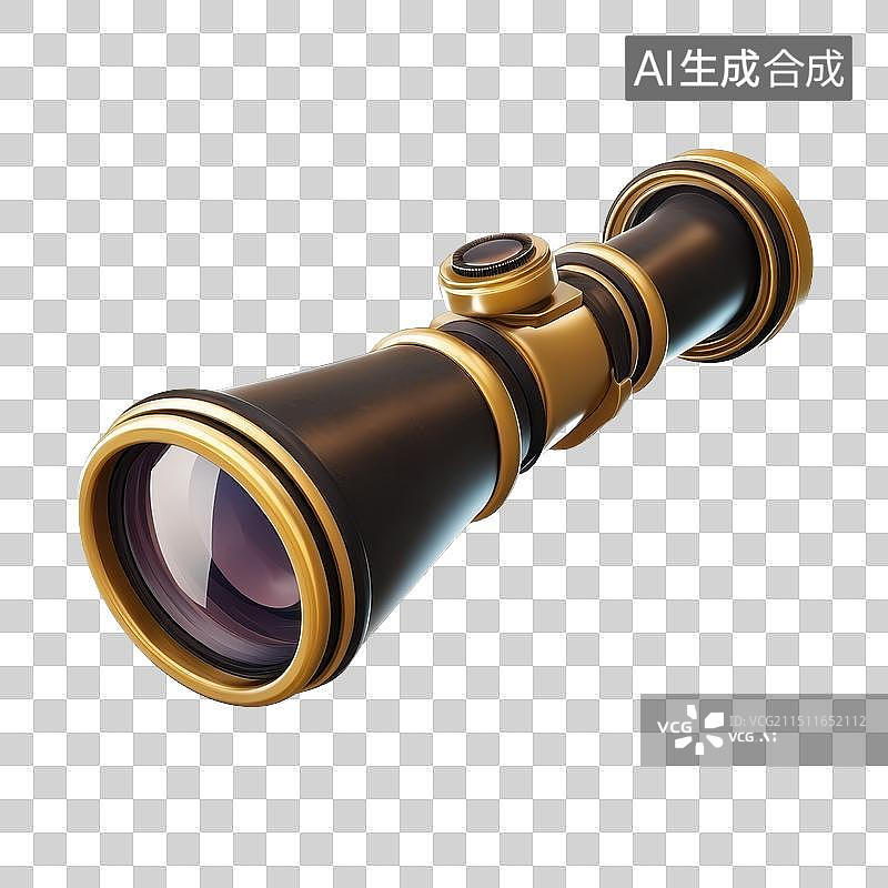 【AI数字艺术】3D渲染卡通望远镜元素图片素材