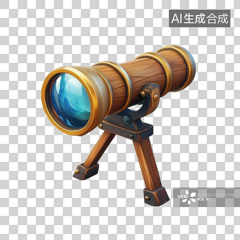 【AI数字艺术】3D渲染卡通望远镜元素图片素材