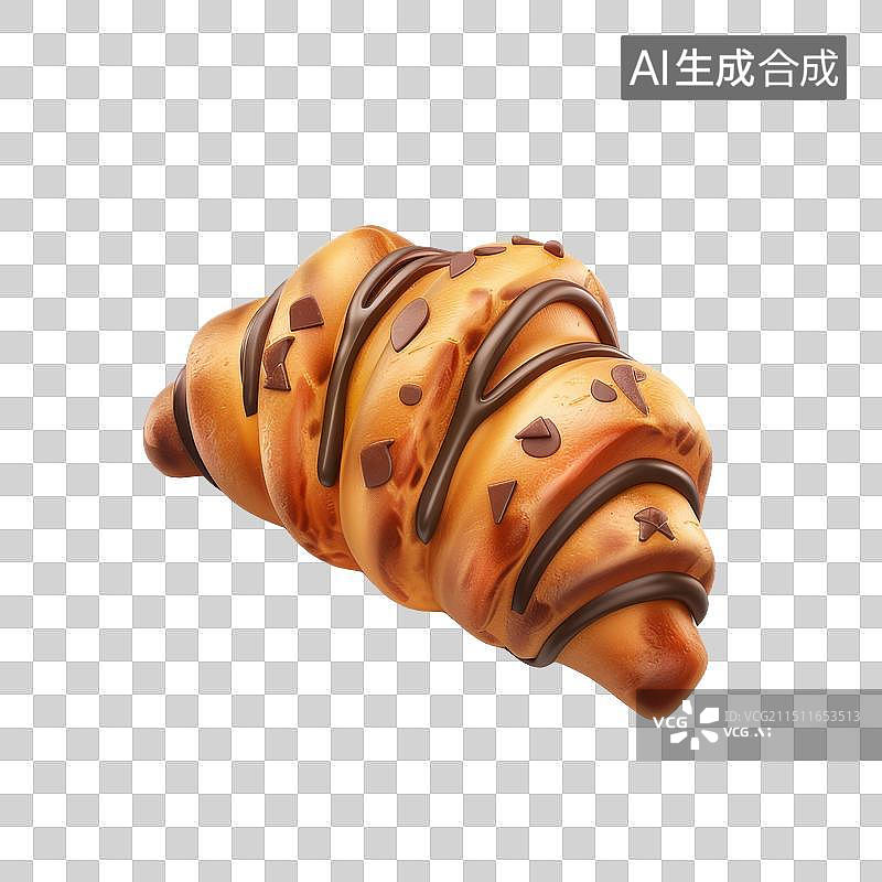 【AI数字艺术】美味的巧克力面包图片素材