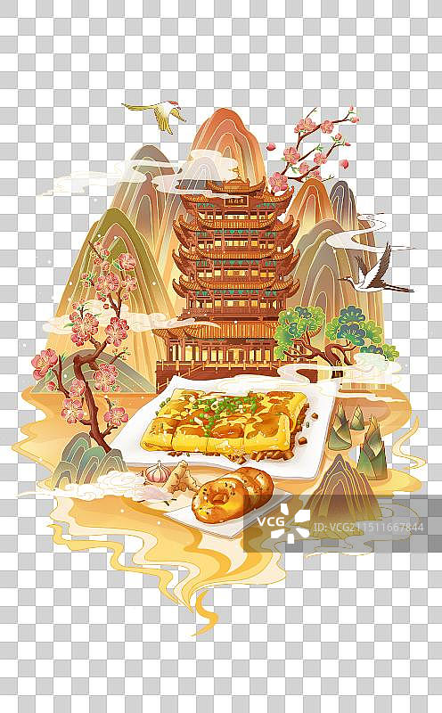 武汉美食插画图片素材