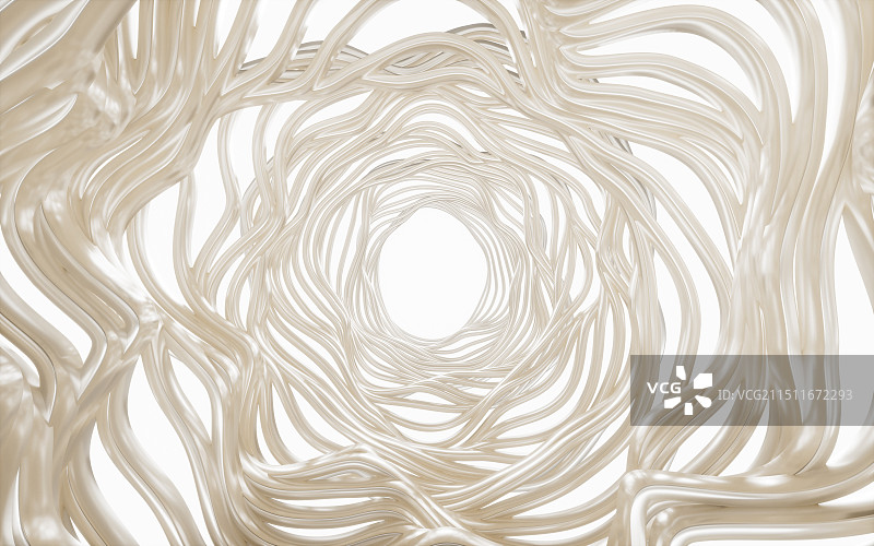 金色抽象曲线背景3D渲染图片素材