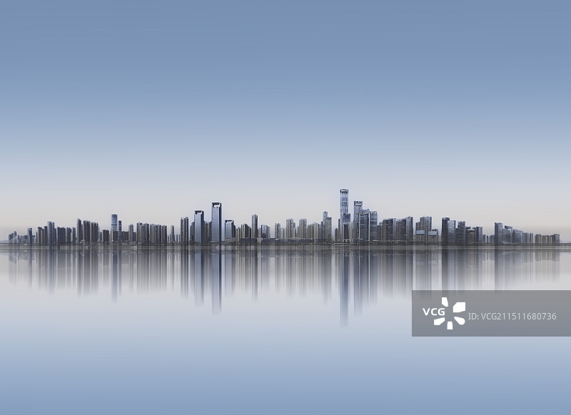 长沙湘江两岸建筑天际线图片素材