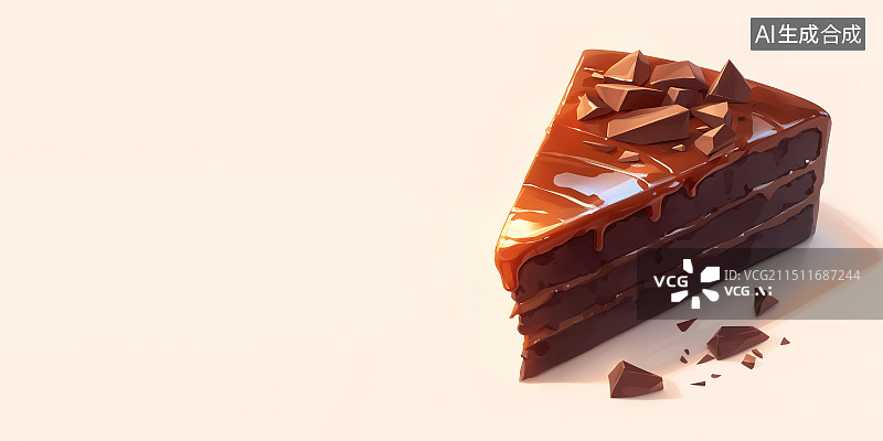 【AI数字艺术】一块美味的巧克力司康慕斯黑森林蛋糕图片素材