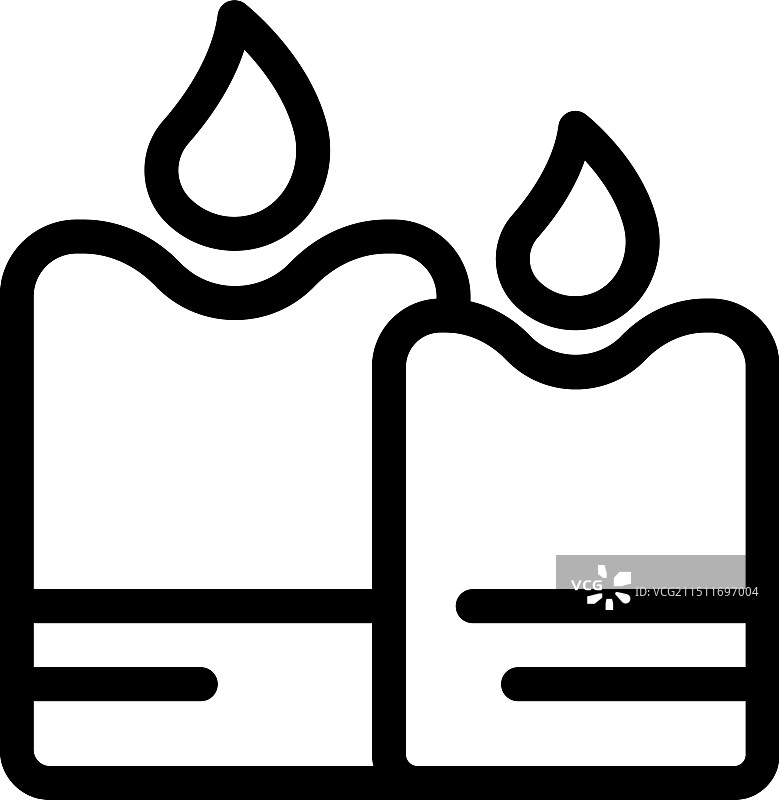 两根融化的蜡烛图片素材