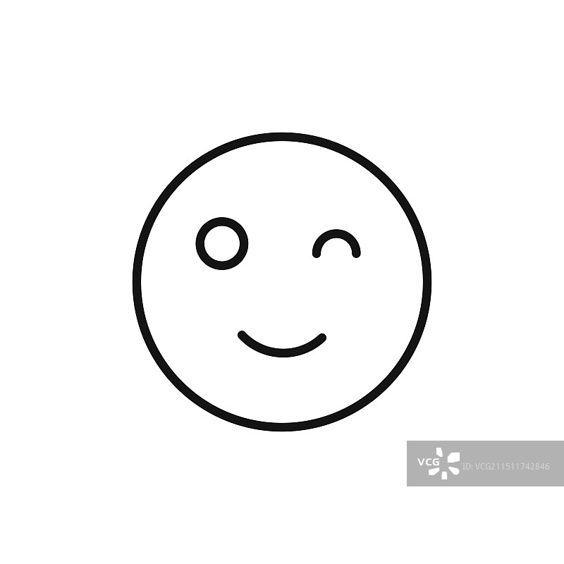 用于消息传递的微笑眨眼表情符号图标集合图片素材