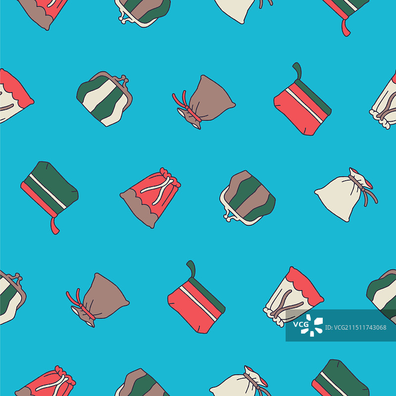 用于印刷的束口袋无缝图案系列图片素材