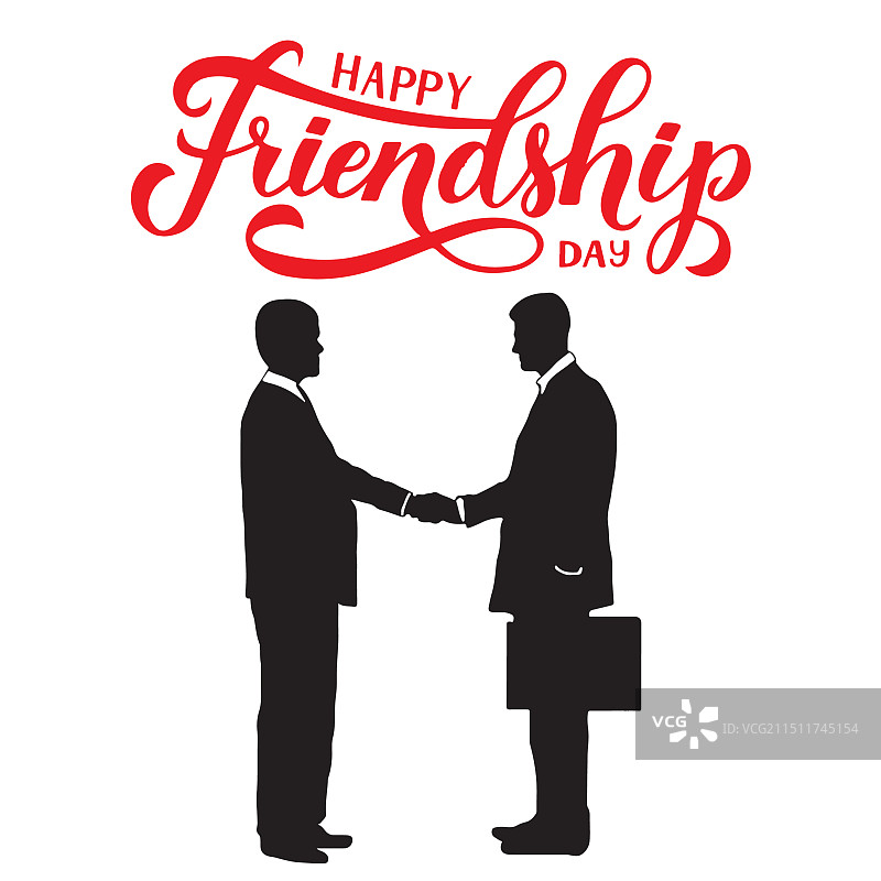 快乐友谊日海报与男人握手图片素材