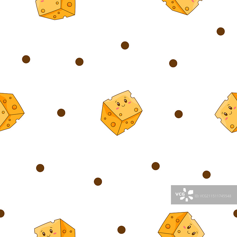 可爱奶酪无缝图案图片素材