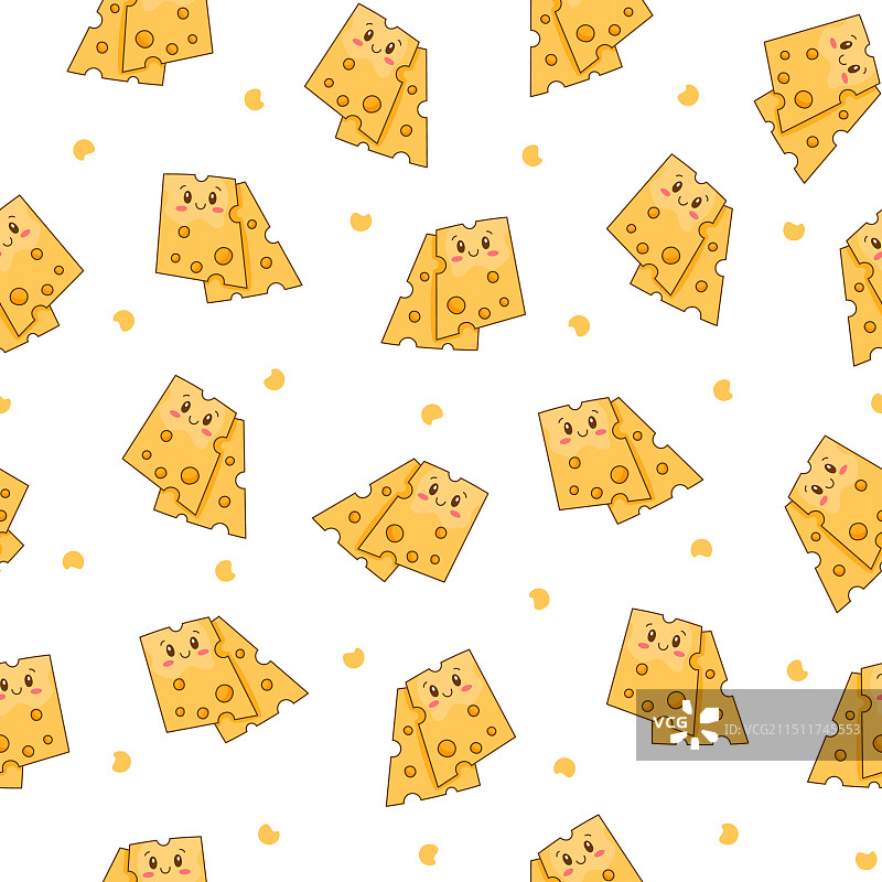 可爱奶酪无缝图案图片素材