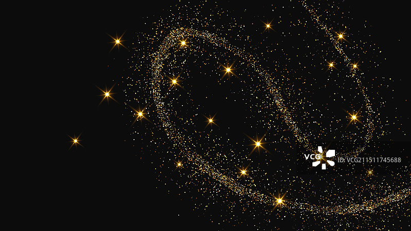 金光闪闪的纸屑波和星尘图片素材