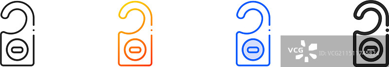 门挂线性渐变蓝色描边图标图片素材