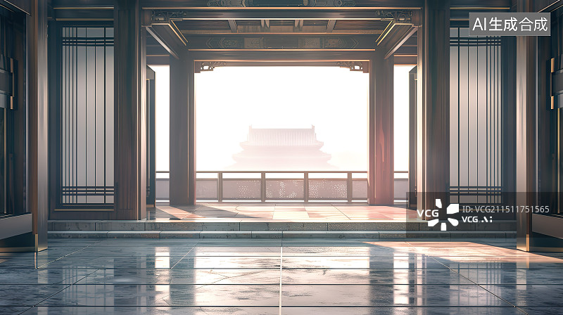 【AI数字艺术】新中式电商场景图片素材