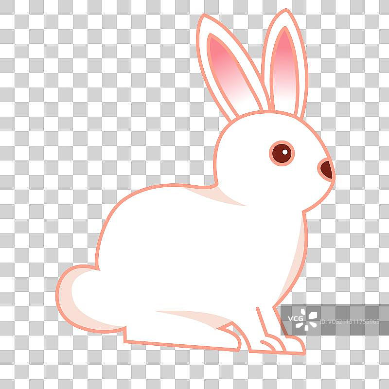 国潮风中秋兔子矢量插画元素图片素材