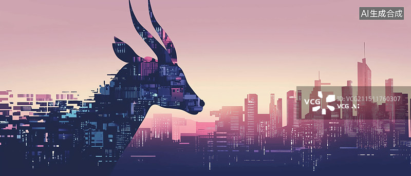 【AI数字艺术】瞪羚企业数字化概念科技感抽象背景图片素材