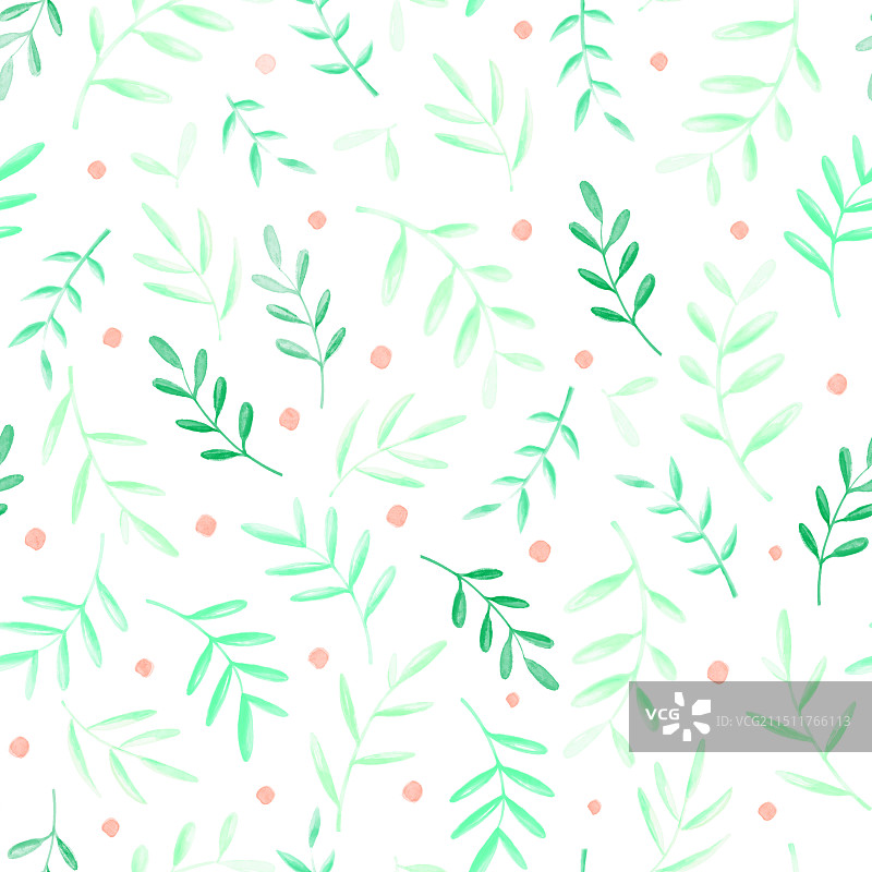 四方联系水彩绿植图片素材