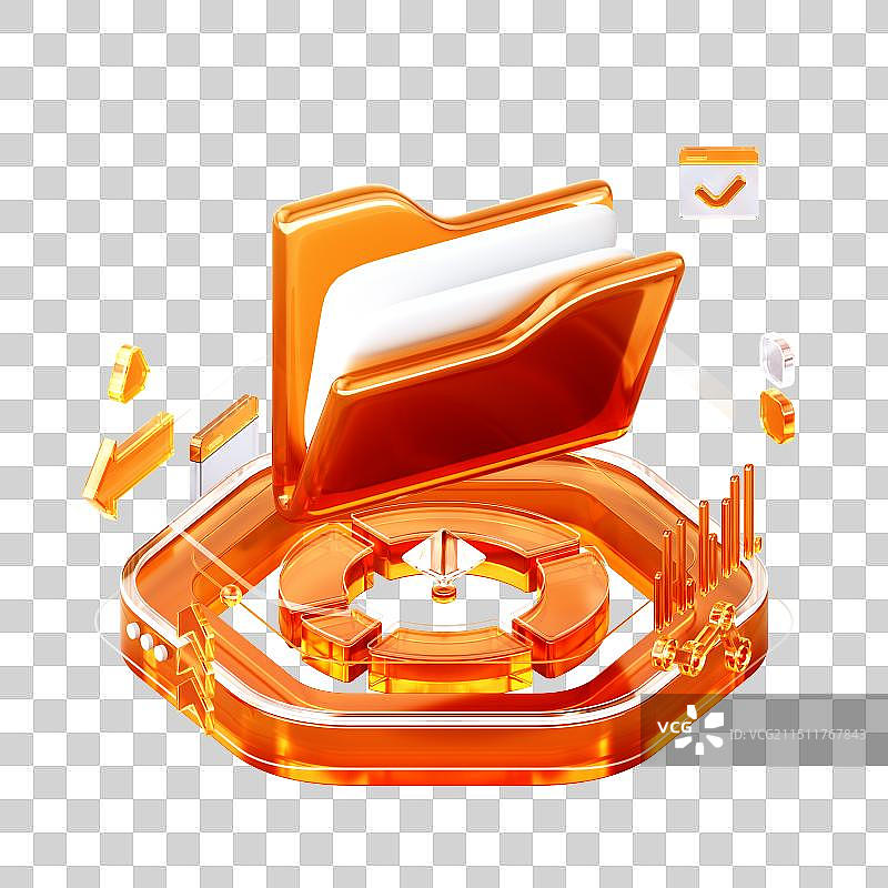 3D渲染的商务图标图片素材
