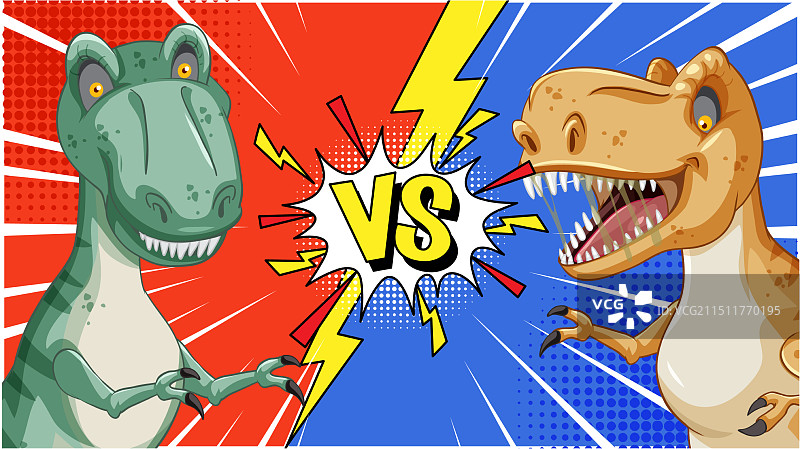 两只恐龙决斗图片素材