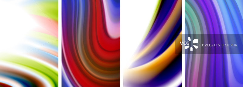 彩虹色液体波浪线海报设置图片素材