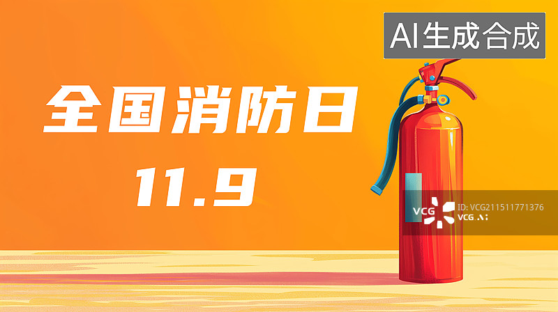 【AI数字艺术】全国消防日插画海报图片素材
