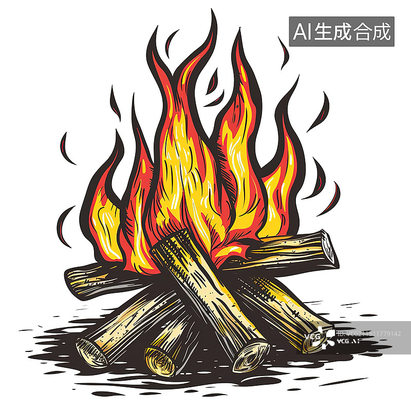 【AI数字艺术】篝火背景图片素材