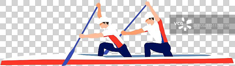 双人皮划艇元素图片素材