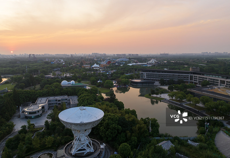 航拍月湖雕塑公园图片素材