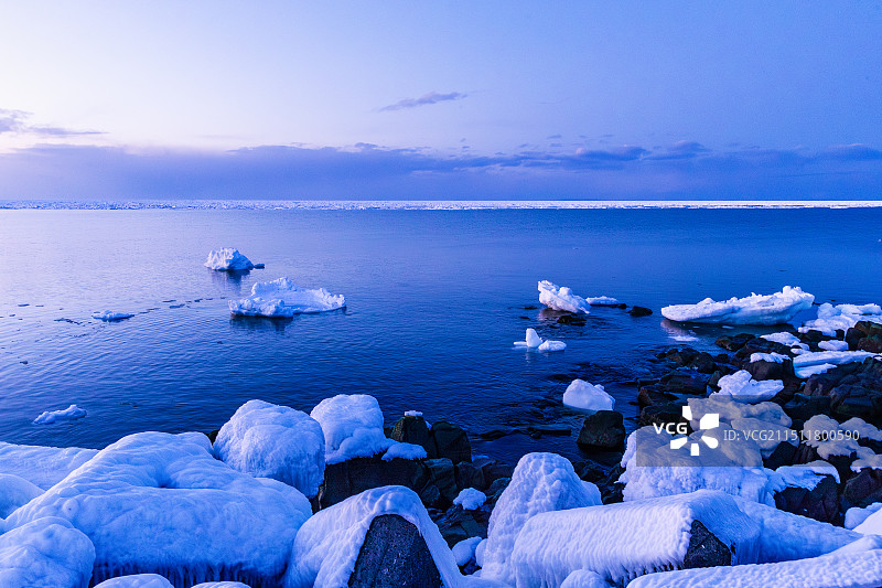 日本北海道冬季的流冰图片素材
