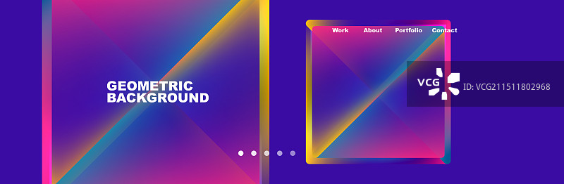 彩色流体梯度三角形和正方形网图片素材