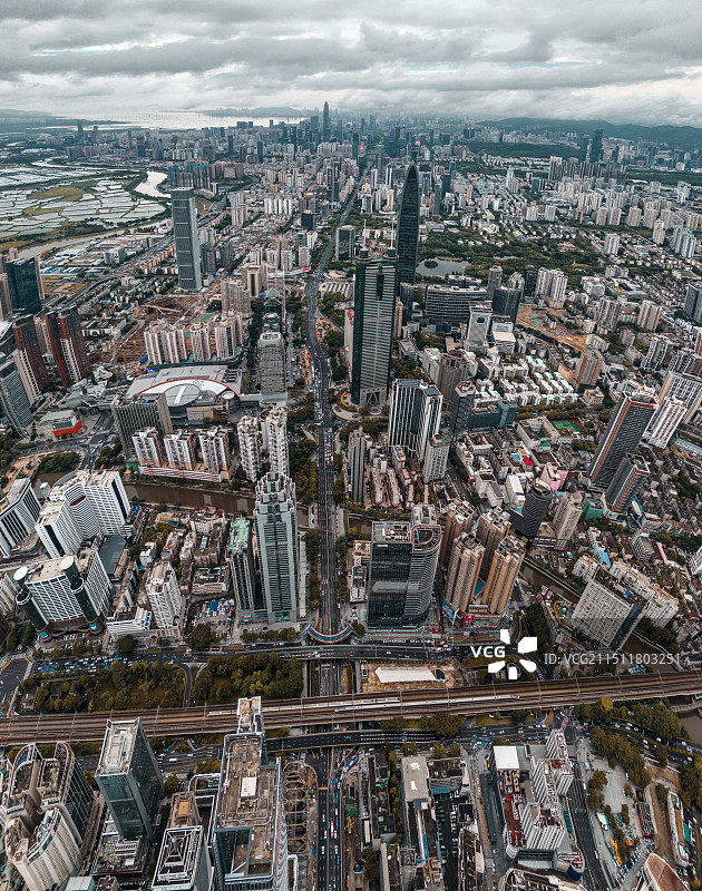 鸟瞰罗湖图片素材