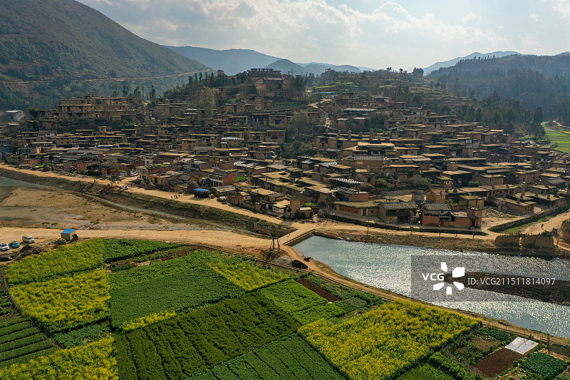 中国历史文化名村云南红河泸西县城子村图片素材