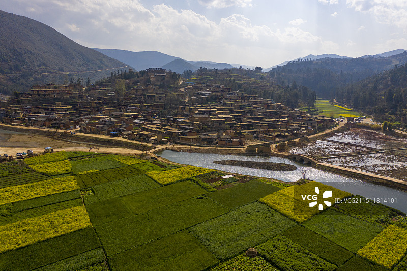 中国历史文化名村云南红河泸西县城子村图片素材