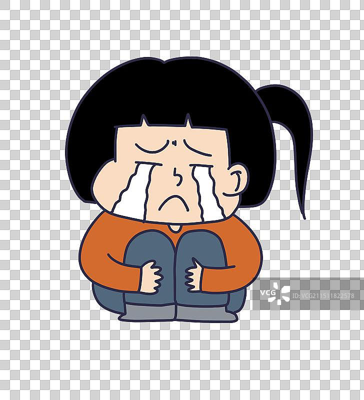 哭泣的女孩图片素材