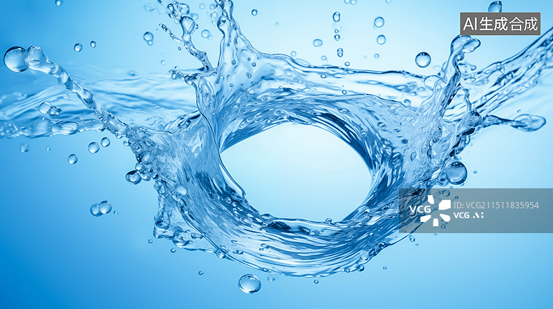 【AI数字艺术】水花形成一个圆圈图片素材