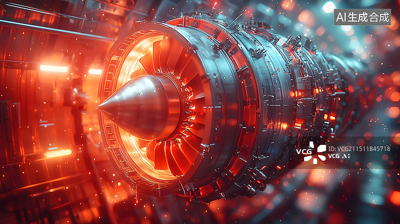 【AI数字艺术】精密涡轮发动机壁纸图片素材