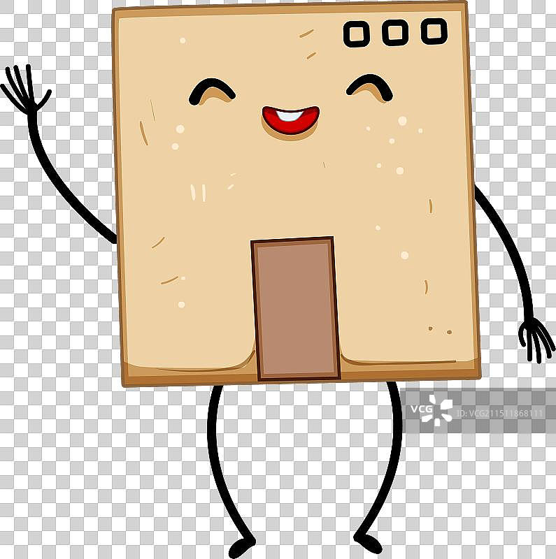 可爱的纸板箱卡通角色图片素材