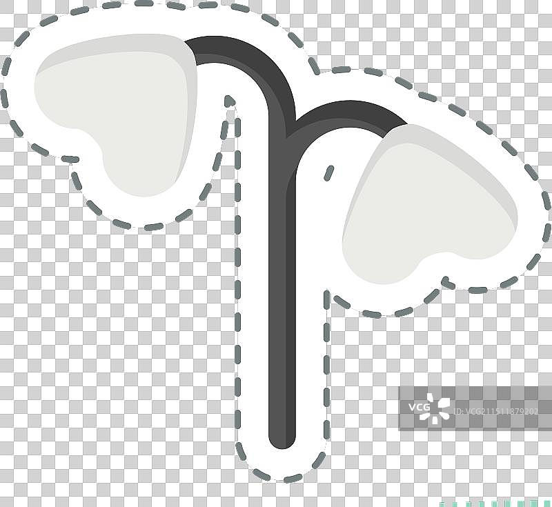 与香草豆瓣菜相关的线条贴纸图片素材