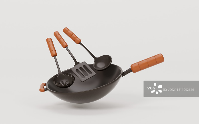 厨房用具3D插画图片素材