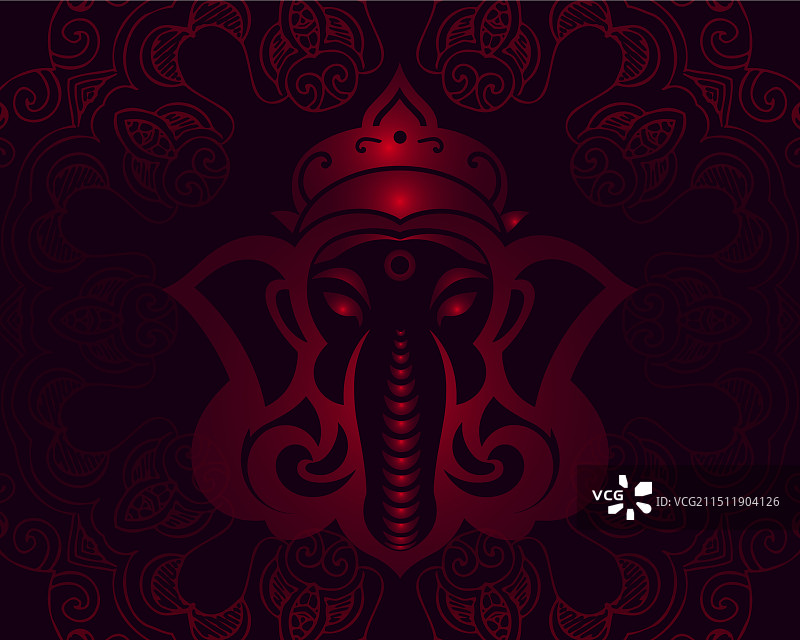 象头神的精细对称设计图片素材