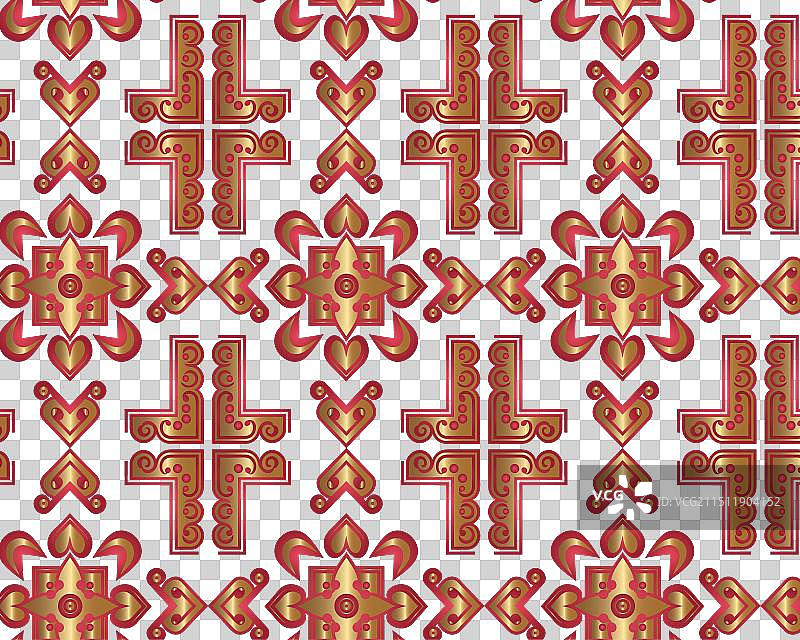 深栗色背景上的复古金色十字架图片素材