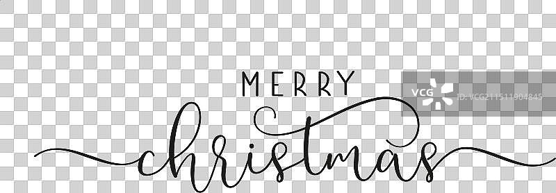 圣诞快乐：优雅的笔刷书法问候图片素材