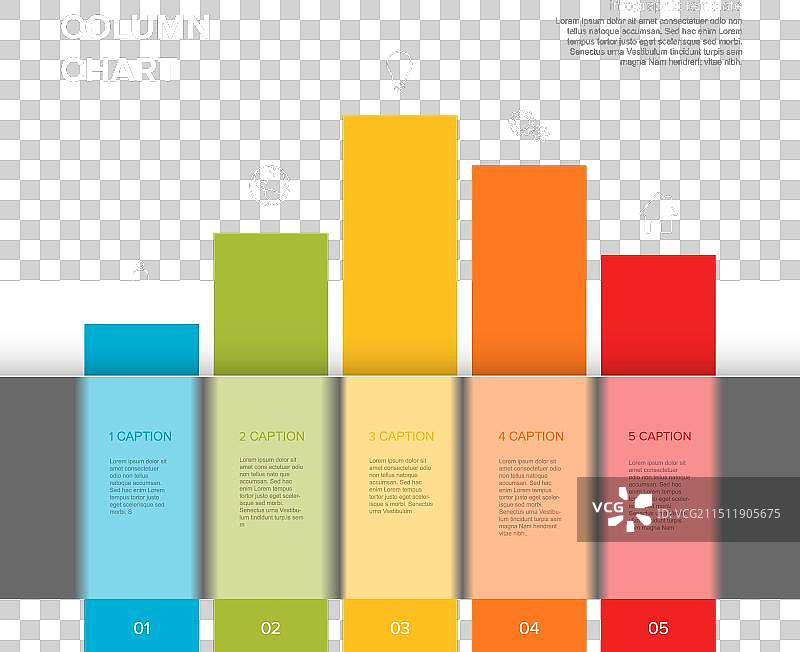 带信息图的深色柱状线报告模板图片素材