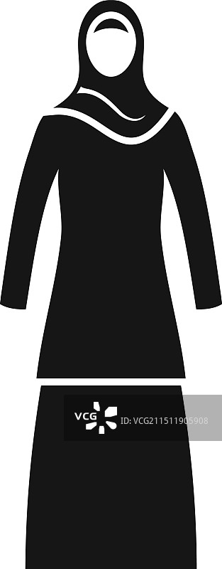 身着传统服饰的穆斯林妇女站立图片素材